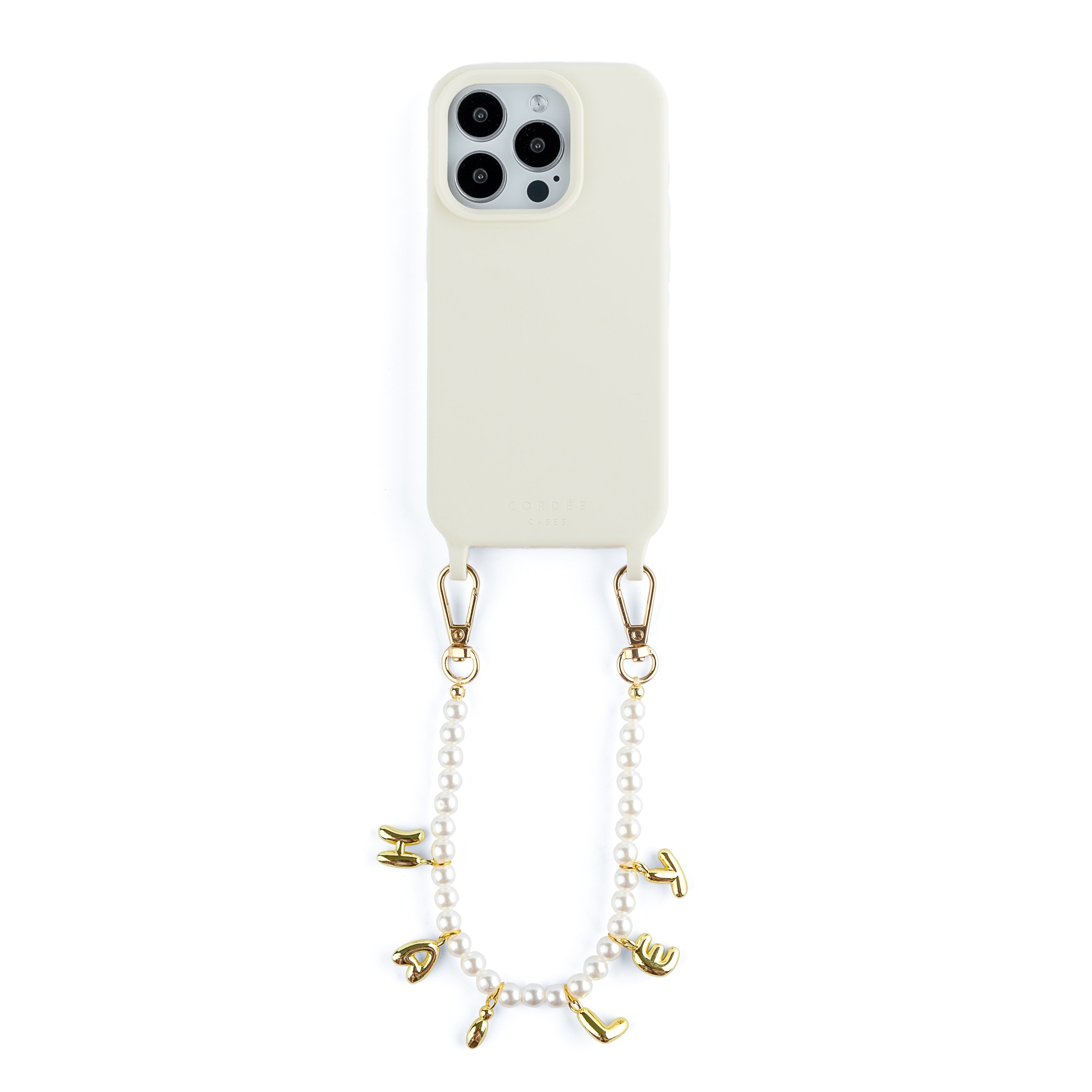 Custom Bubble Letter Pearl Phone Wristlet